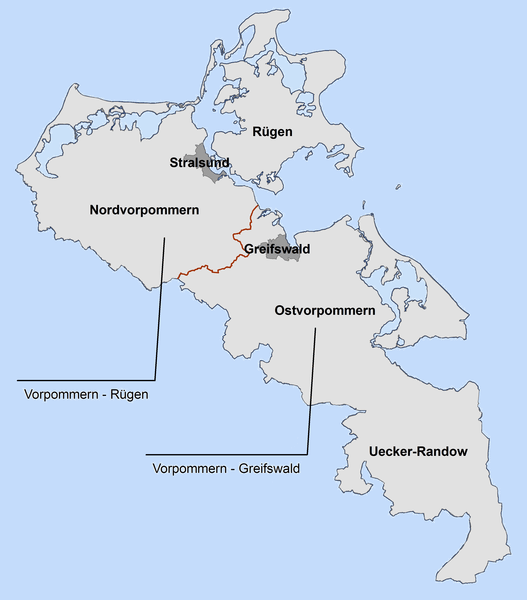 Karte Regionen Vorpommern