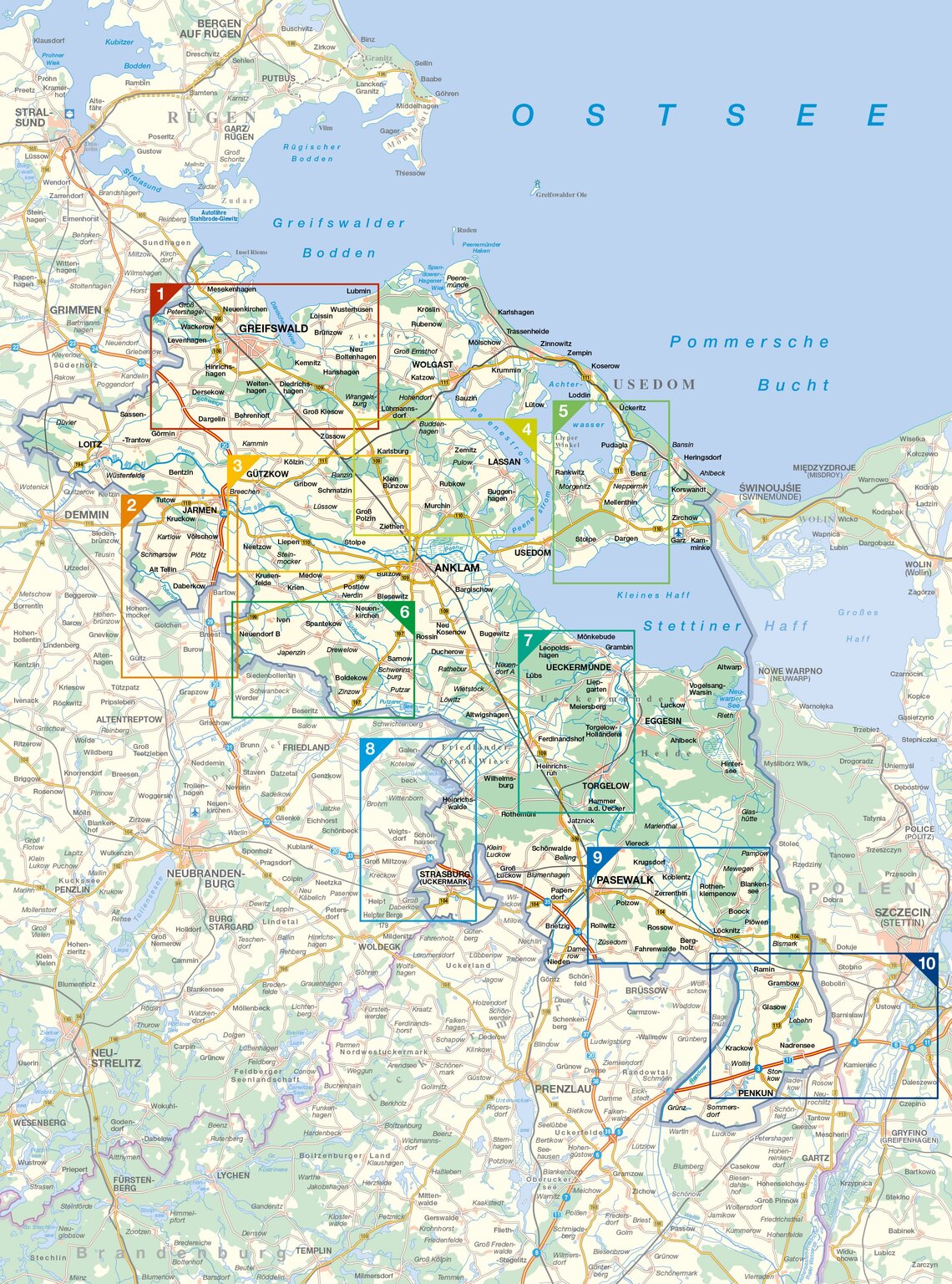 Übersichtskarte Radwanderwege